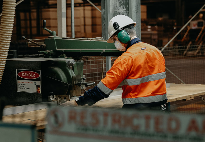 Worker in factory